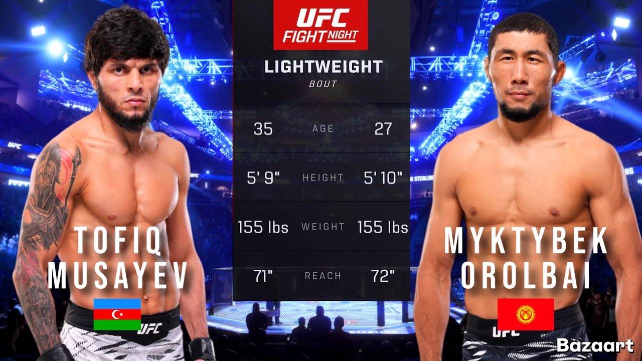 ТОФИГ МУСАЕВ VS МЫКТЫБЕК ОРОЛБАЙ ПОЛНЫЙ БОЙ UFC BAKU