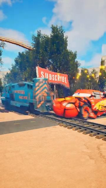 Сможет ли Big $ Small McQueen победить поезда в 20-секундной гонке