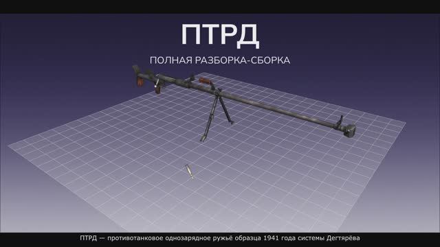 ПТРД противотанковое однозарядное ружьё образца 1941 года системы Дегтярёва. Полная разборка-сборка