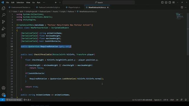Динамическая система паркура Unity 3d Часть 24 (Поворот игрока к препятствию перед выполнением парку