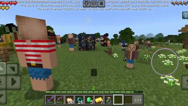 Пираты захватили деревню жителей в Minecraft