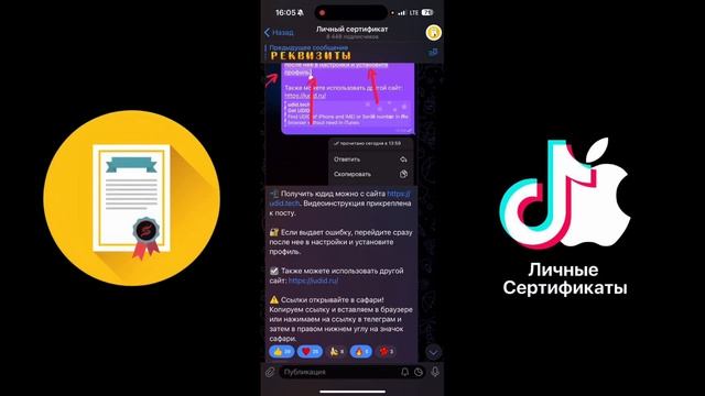 Личный сертификат на скарлет тик ток мод премиум подписка на айфон