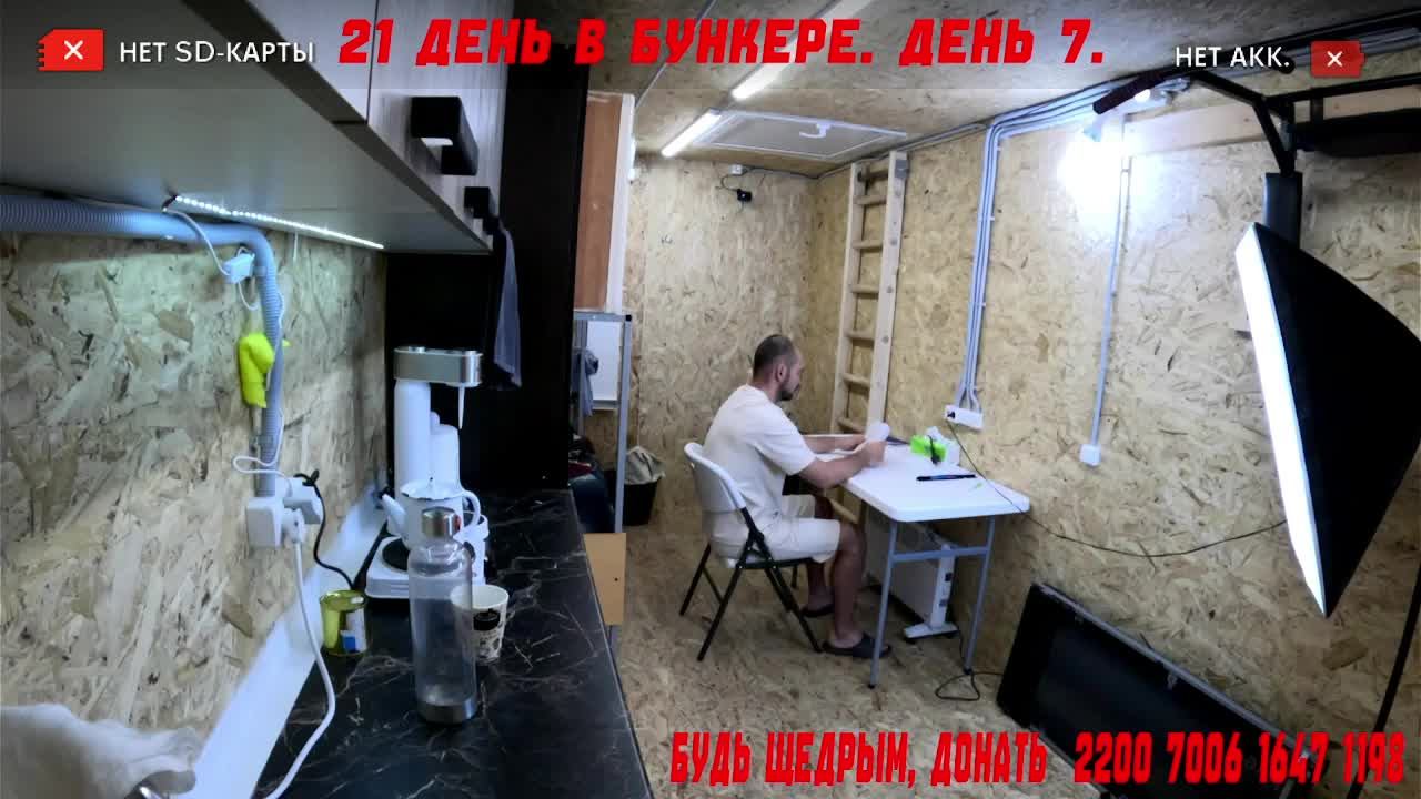 Кухня. Стрим первого в мире эксперимента по изоляции человека. 21 день.