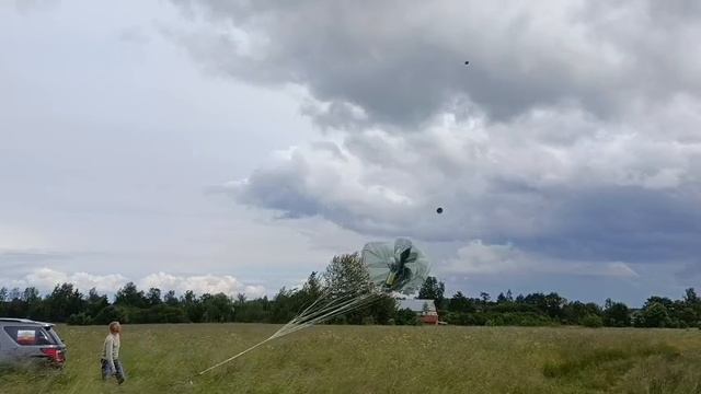 Испытания спасательной системы для легкого самолёта СВС,  Воздушного байка Филин