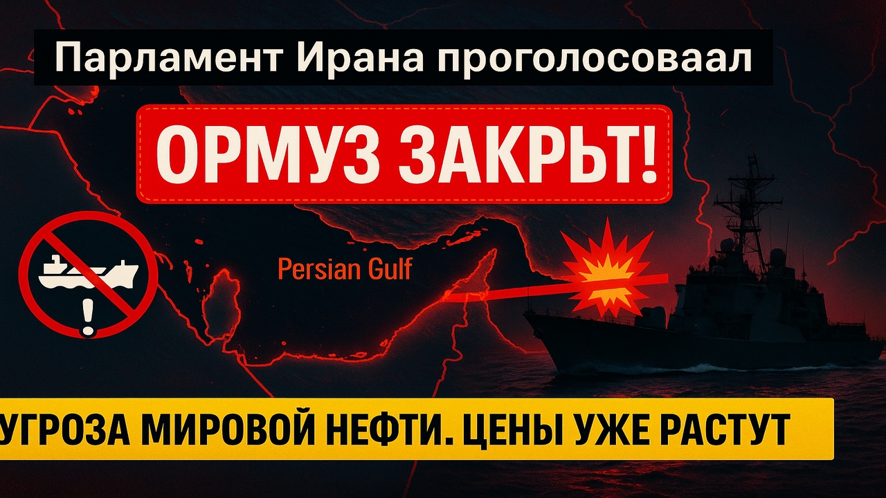 ⚡ Срочно! Парламент Ирана проголосовал за закрытие Ормузского пролива