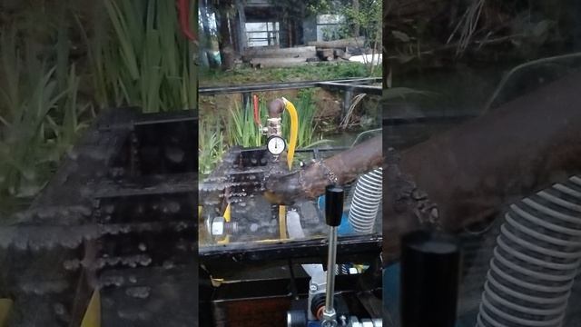 работа мотопомпы и размыва