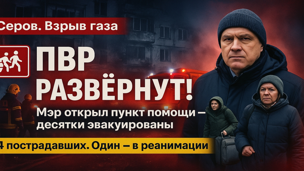 Срочно! Мэр Серова объявил о развёртывании ПВР после взрыва в жилом доме