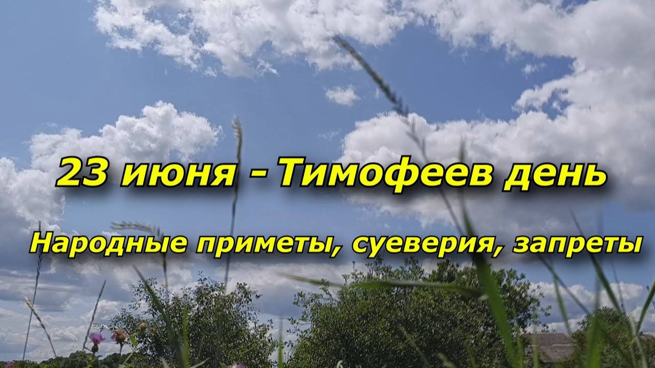 23 июня - Тимофеев день. Народные Приметы, запреты, суеверия