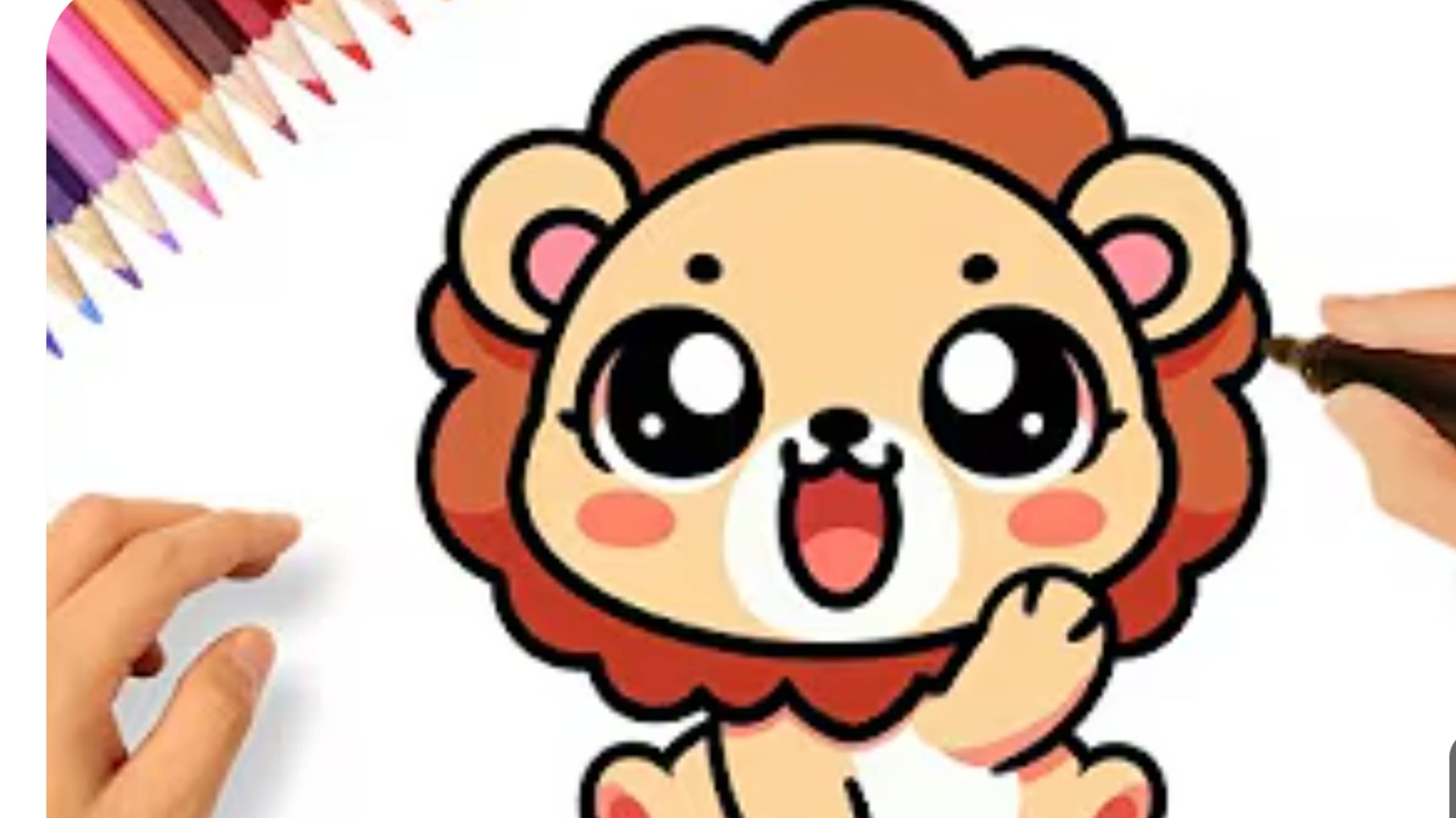 КАК НАРИСОВАТЬ КАВАИЙНОГО ЛЬВА 🦁❤️