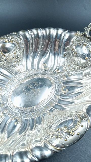 Ваза для фруктов на ножках с посеребрением 19 век / 3004253.