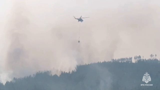 Лесной пожар на площади 100 гектаров тушат в 2,6 км от поселка Атамановка Забайкальского края.