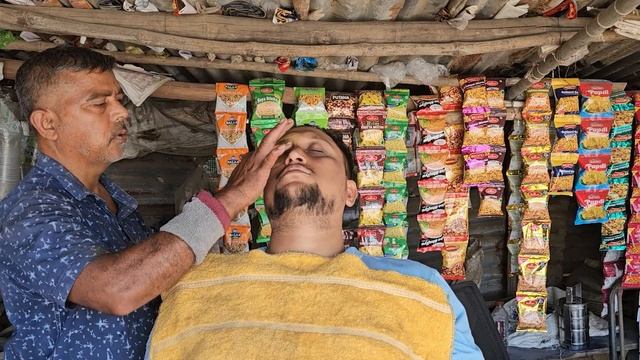 АСМР-Чистка и массаж глаз, Асмр-Сон уличного парикмахера на обочине. Точечный массаж у парикмахера