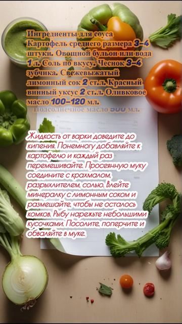 "Рыба в кляре с соусом скордалия"