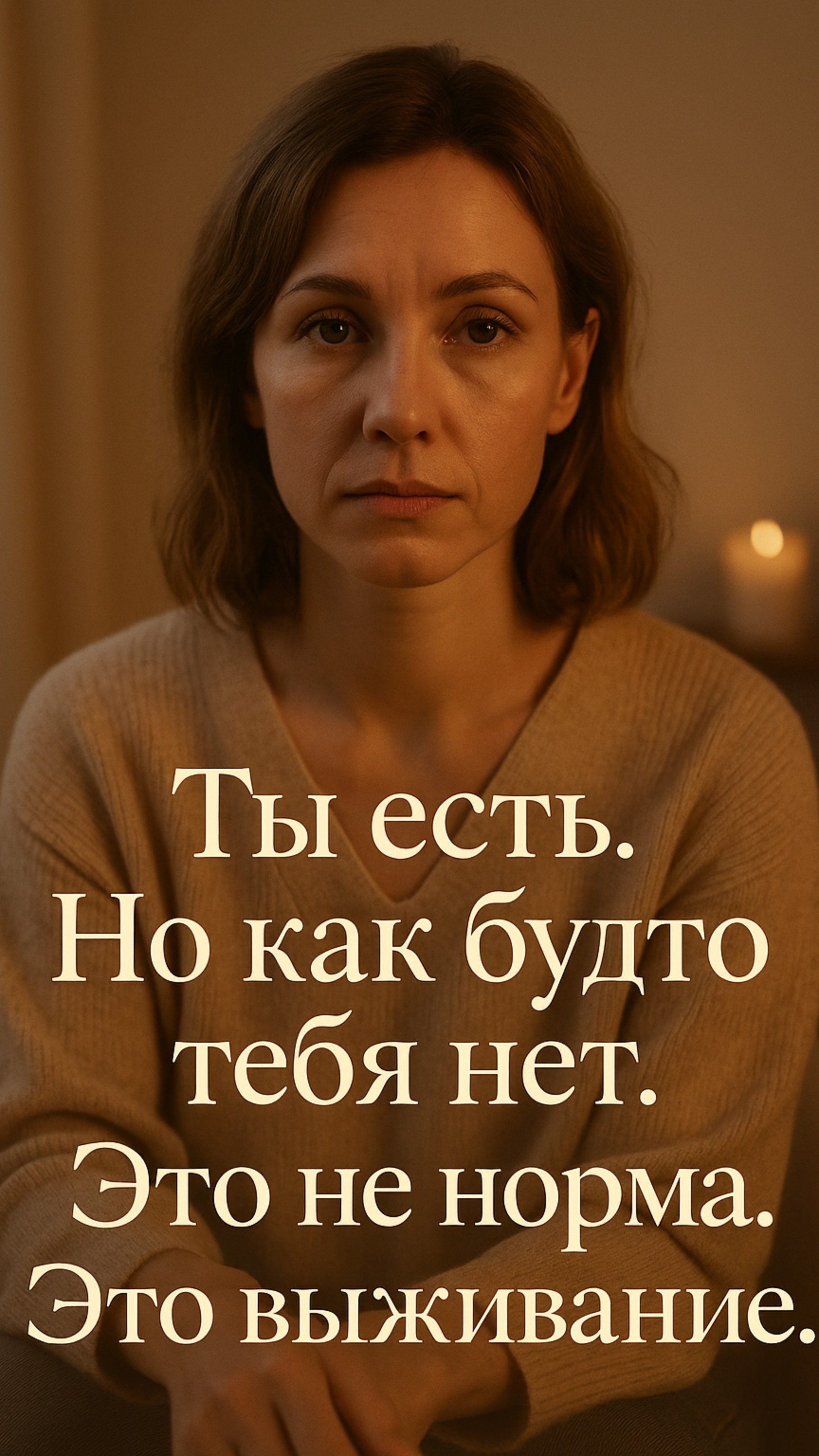 Ты есть. Но как будто тебя нет. Это не норма. Это выживание.
