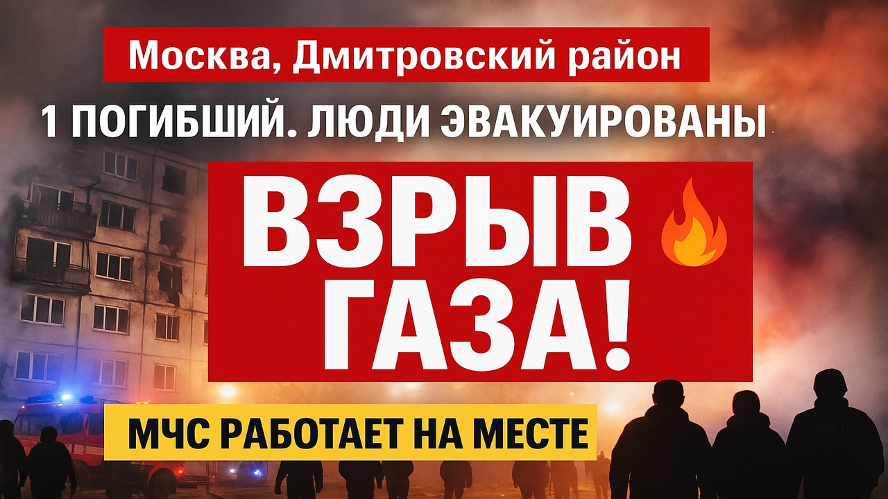 💥 Срочно! Взрыв в многоэтажке в Москве — есть погибший, работают экстренные службы