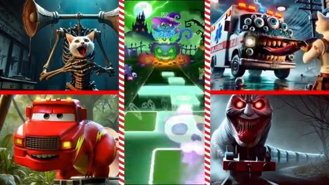 ГОЛОВА СИРЕНЫ 🆚 Мутировавший монстр 🆚 Динозавр Маккуин 🆚 ТОМАС 🎶 Плитки прыгают EDM Rush