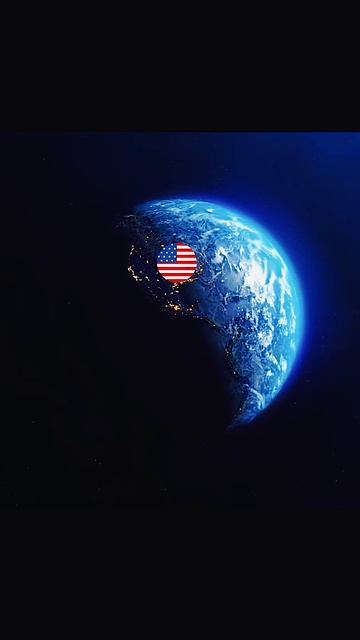 земля крутится в космосе, страны показаны, Россия Китай США