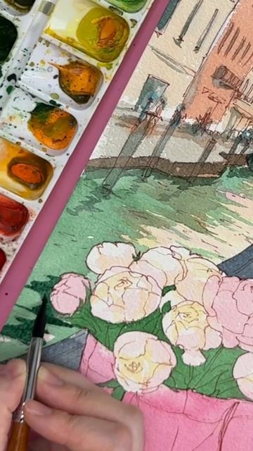 🌸 Новый урок в творческом клубе Dari Art - рисуем нежный акварельный скетч! 
#клуб_dariart