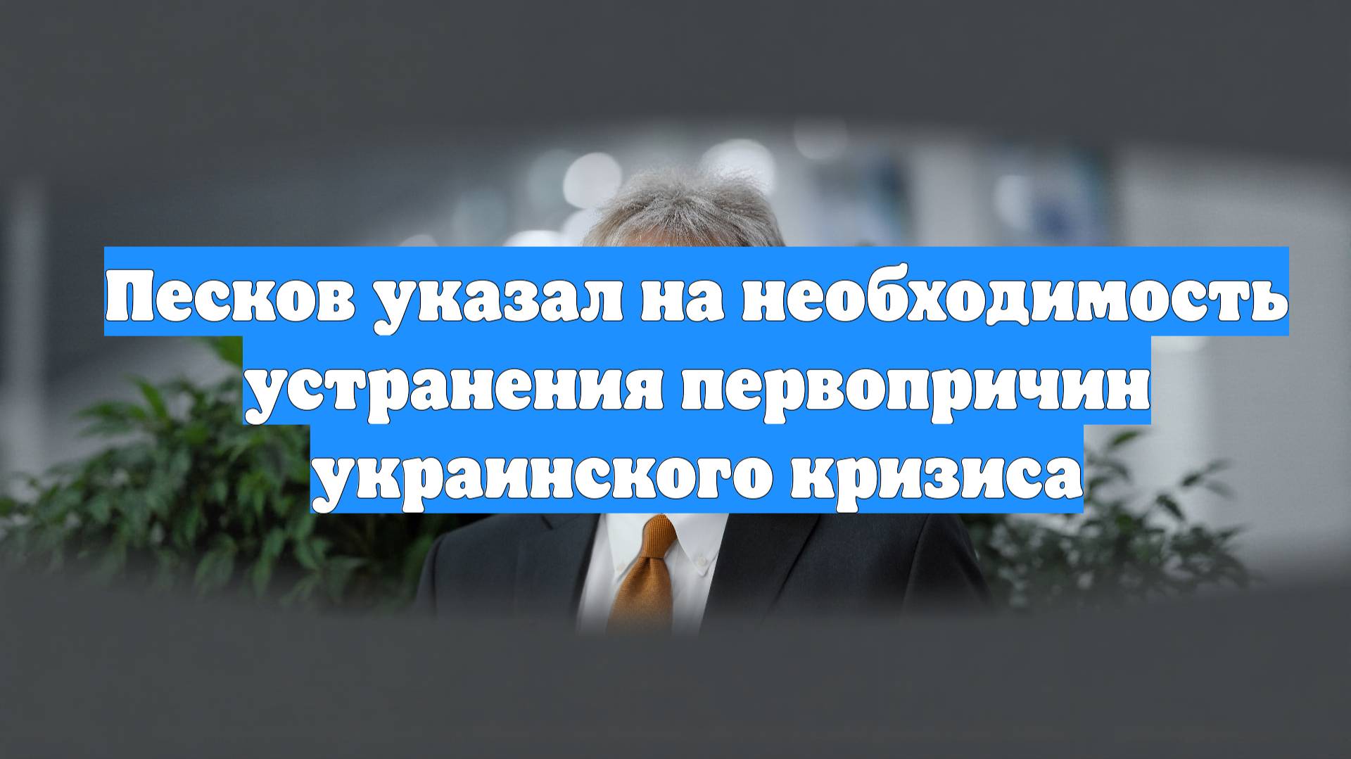 Песков указал на необходимость устранения первопричин украинского кризиса
