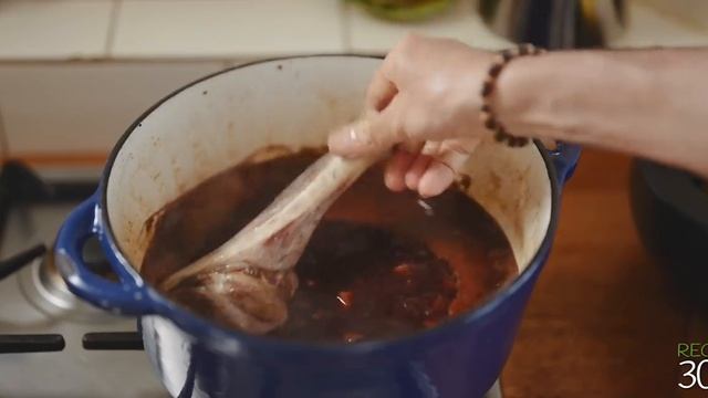 Braised Lamb Shanks with roasted garlic