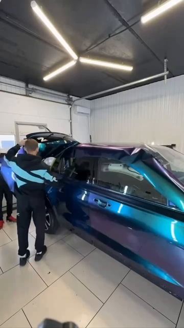 Процесс работы цветным полиуретаном на сухую 🔥💪