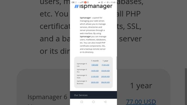 Hosting control panel