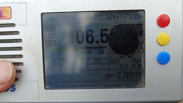 106.5 h POPfm (Taivalkoski/Metsäkylä)(Finland)(North Ostrobothnia)~481km 350° 190 m 60 kW (ERP)