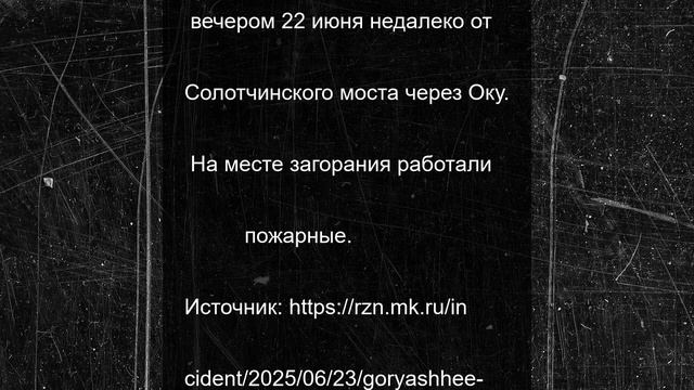 Горящее поле засняли недалеко от Солотчинского моста под Рязанью