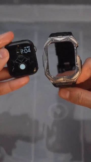 Для Apple Watch, двухцветнный ремешек из фторкаучука, корпус для  iWatch Ultra из титанового сплава