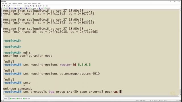 06. A Basic BGP Config on Junos