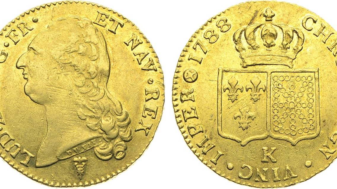 Интернет-аукцион 62. Лот 494 - Франция. Король Людовик XVI. Двойной луидор 1788 года (К).