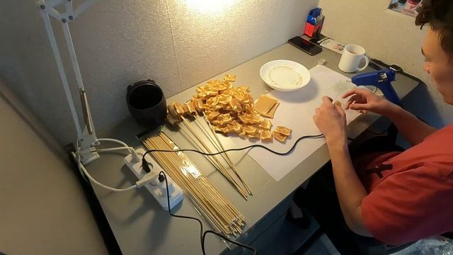 Делаю букет из атластной ленты часть 1