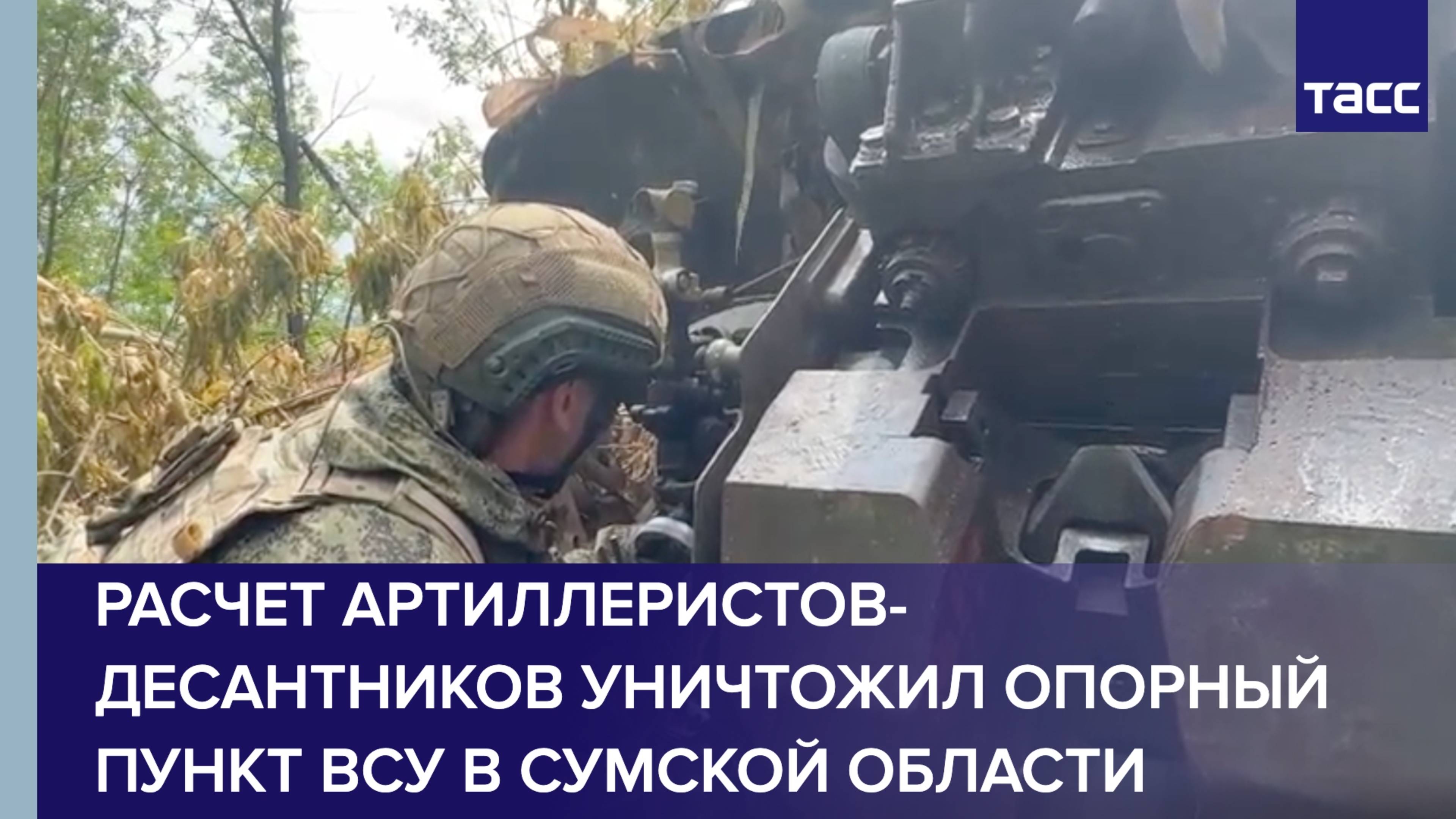 Расчет артиллеристов-десантников уничтожил опорный пункт ВСУ в Сумской области