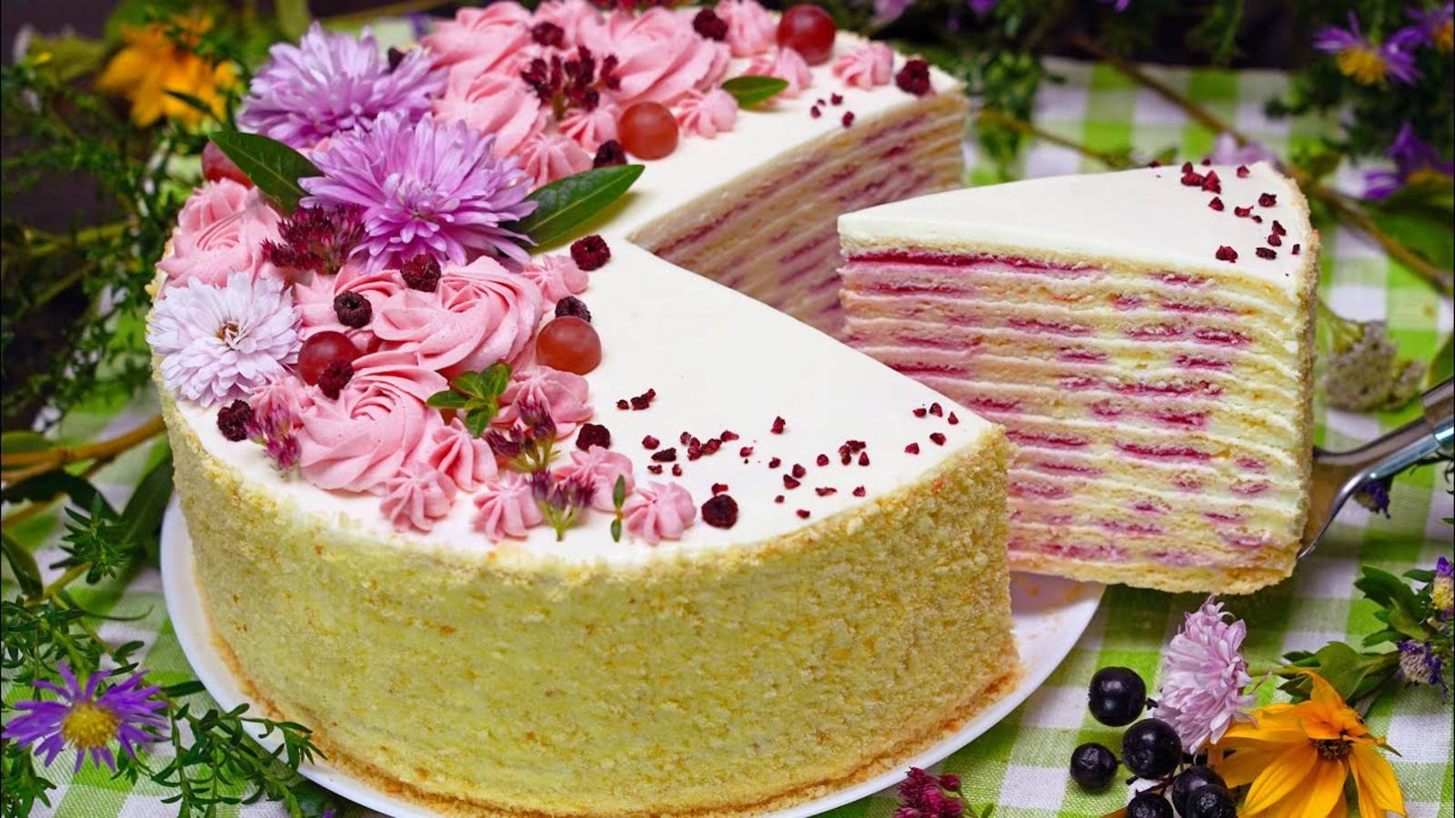 БЕСПОДОБНЫЙ Торт НЕЖНЫЙ ПОЦЕЛУЙ 🌸 Домашний Торт СМЕТАННИК Рецепт БЕЗ Яиц
