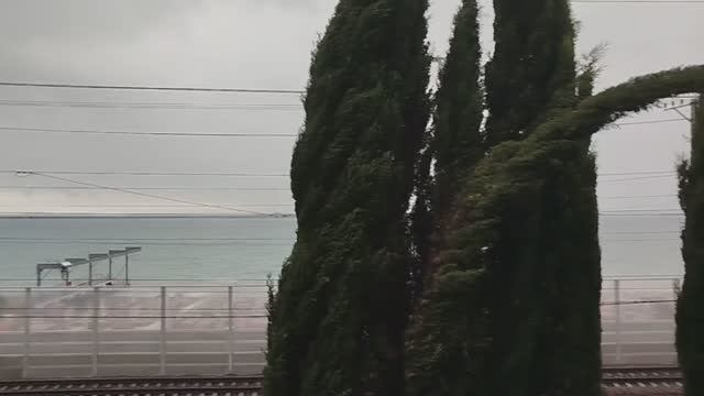 Море и погода в Лазаревском сегодня 23 июня 2025, шторм, дождь снова в Лазаревском, молнии над морем