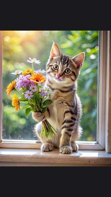 #видеооткрытка #животные #ии #нейрокотики #нейросеть #котики #смех #юмор #топ #врек #ai #aivideo