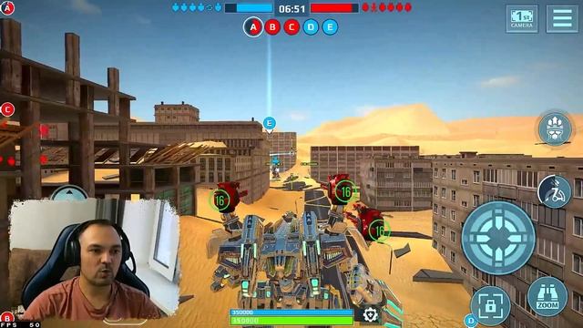 Robot Warfare бой против Player_c7fc61, Топаз, Pl333r3_33333 часть 1 ○ Робот на луне