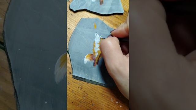 Роспись по камню Лиса (рисую оптом)