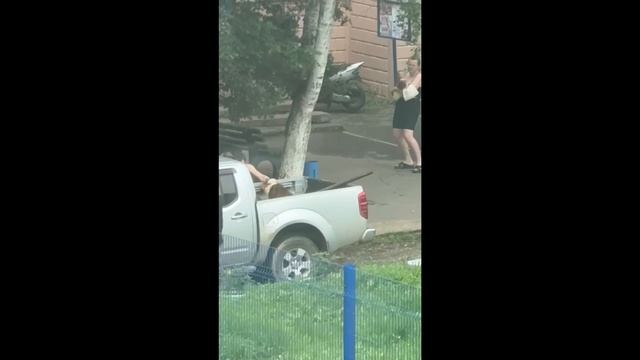 Связанную собаку с мешком на голове вывезли в кузове автомобиля в Некрасовке