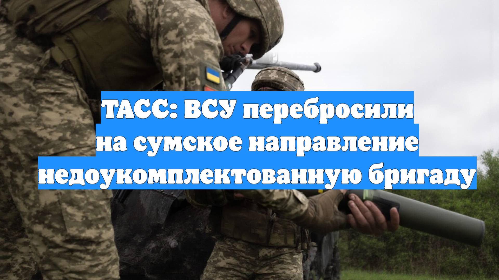 ТАСС: ВСУ перебросили на сумское направление недоукомплектованную бригаду