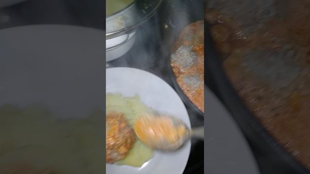 Ёжики  с пюре