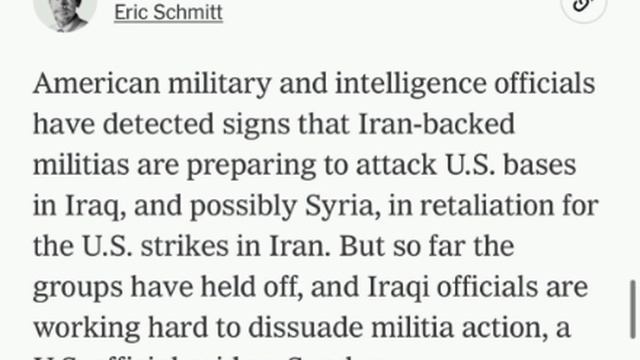 🇮🇷💥🇺🇸США узнали о подготовке атак на американские военные базы в Ираке и Сирии, — New York Time