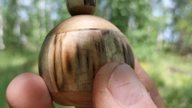 Шкатулка в июньском лесу среди четырех берез