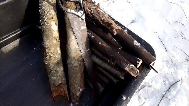 за хворостом на мотособаке и костёр.