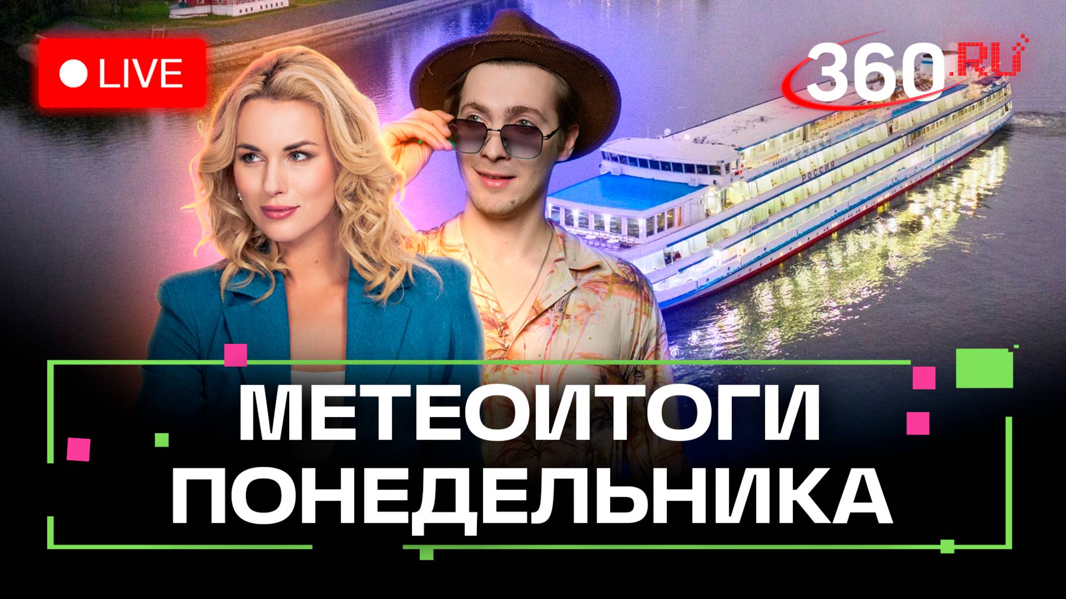 Погода в круизе. Итоги дня 23 июня и прогноз на завтра. Подмосковье. Трансляция 360