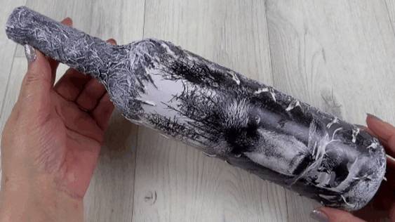 Рельефный декор подарочной бутылки_Bottle decor