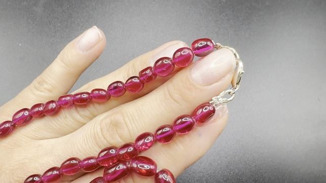 Колье с натуральной розовой шпинелью Длина нити 46-47 см Бусины от 9 мм до 6-7 мм ШПИ021