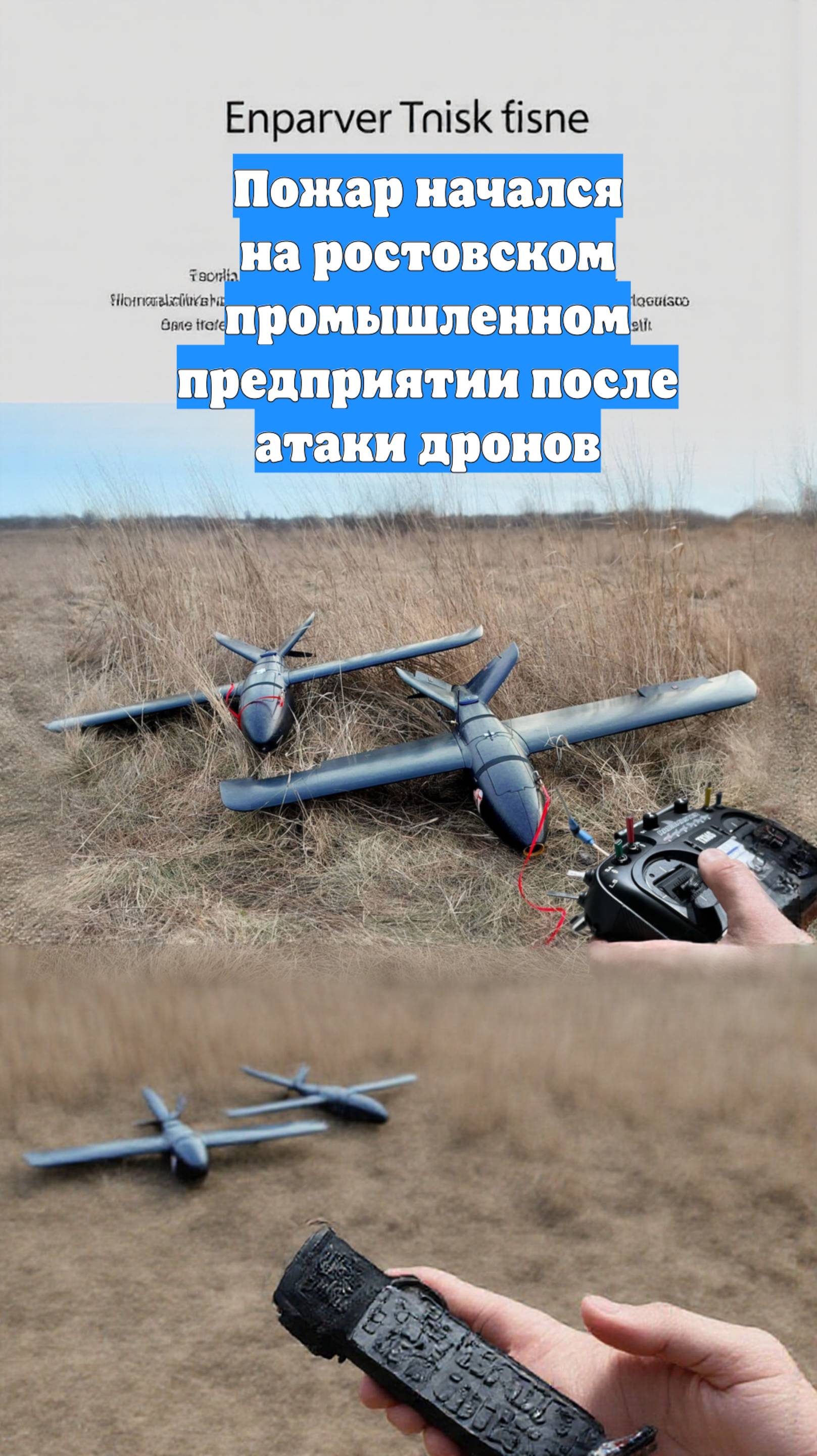 Пожар начался на ростовском промышленном предприятии после атаки дронов