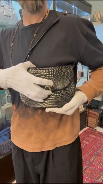 Винтажый крокодиловый мессенджер Morabito Paris