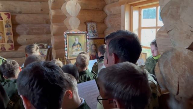 Вечернее молитвенное правило в Казанской часовне дер. Засурье